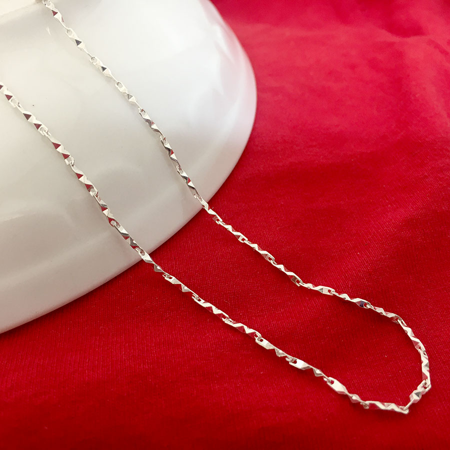 Dây chuyền nữ Bạc Quang Thản, vòng đeo cổ nữ mắt tròn phay hoa văn sáng bóng độ dài 48cm chất liệu bạc thật không xi mạ phù hợp đeo cho mọi lứa tuổi - QTVCNU11