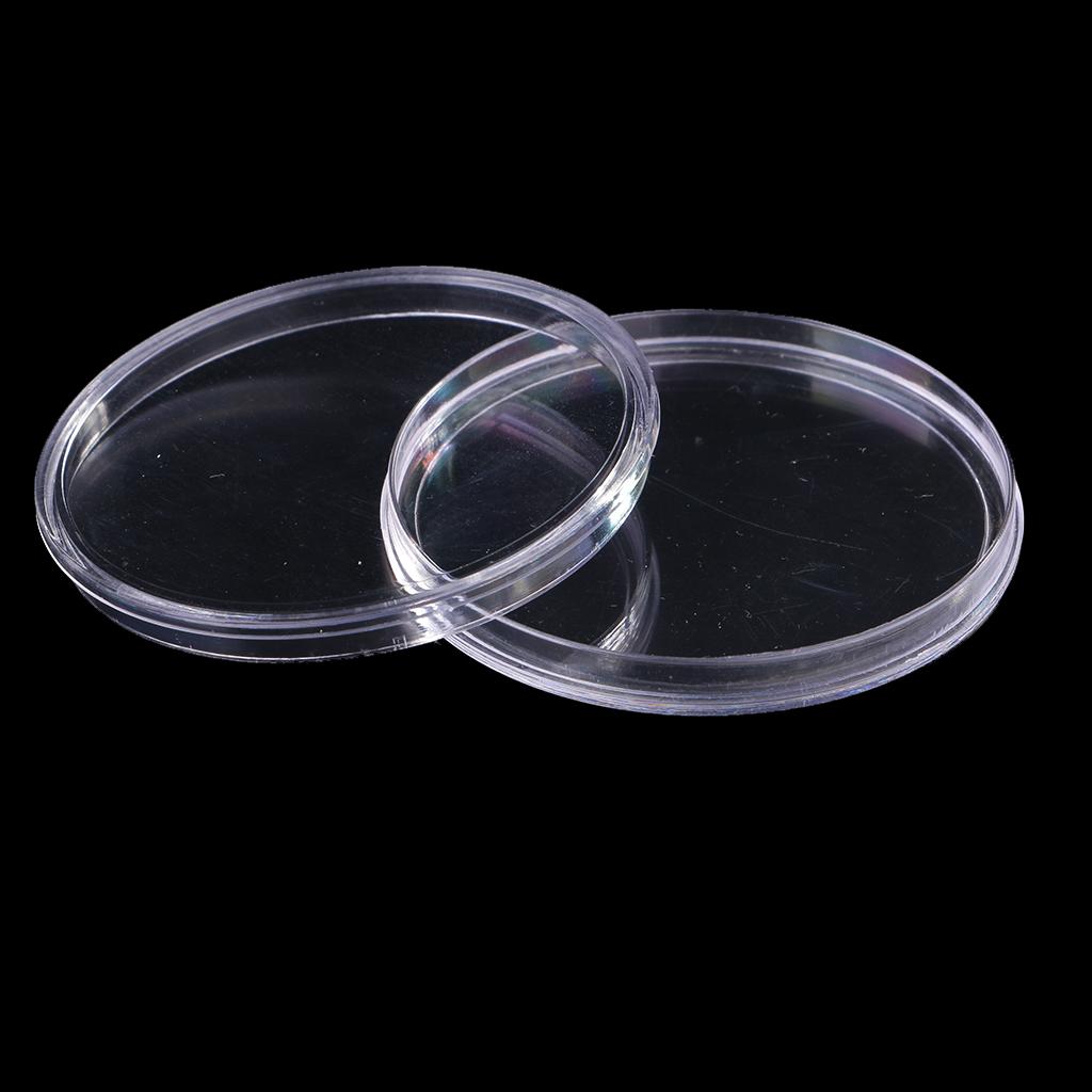 20pcs Clear Round Plastic Coin Capsules Container Storage Holder Case