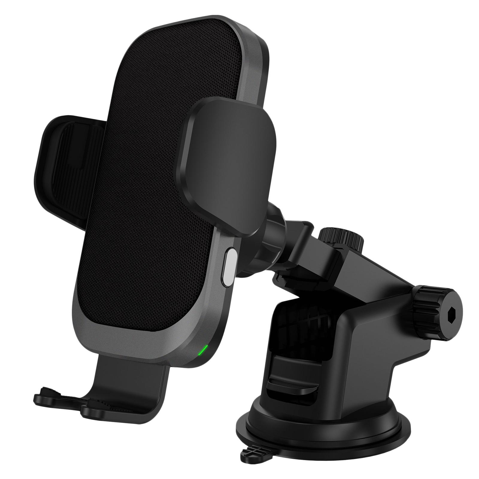 15W Wireless Car Charger Phone Holder, Built-in Cooling Fan Fast Qi Automatic Clamping Charging Air Vent Dashboard Mount Phone Stand