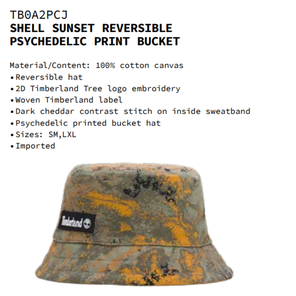 [NEW] Original Timberland Nón Unixsex Reversible Print Bucket TB0A2PCJK3