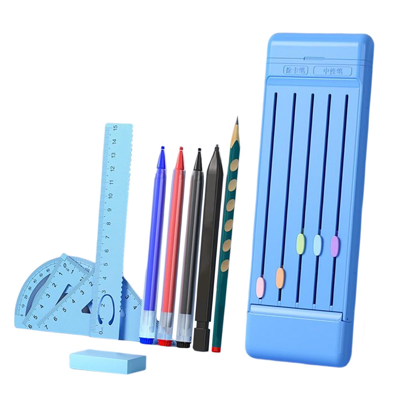 Multifunctional Pencil Case Stationery Organizer for Kids Gifts Blue