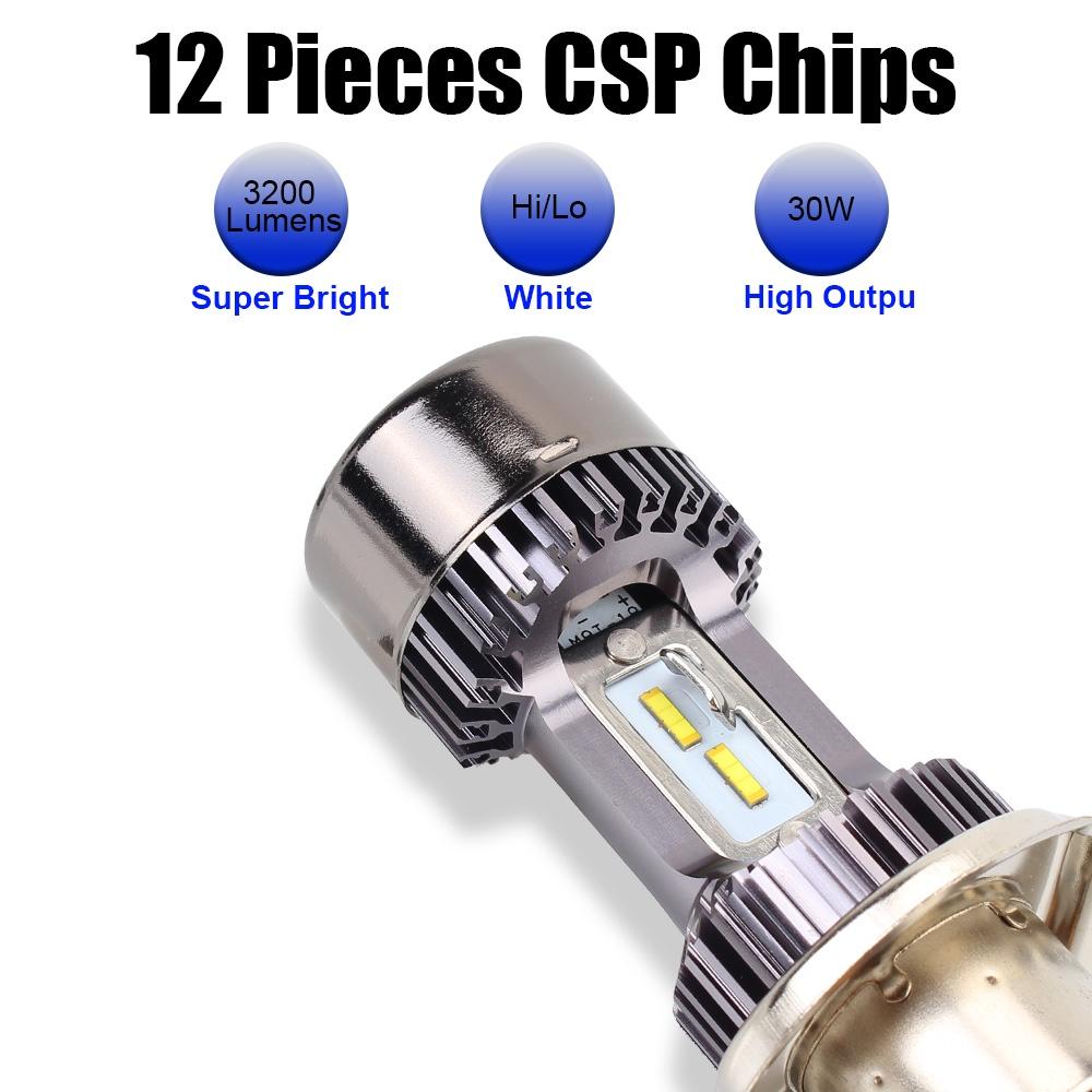 1 đèn pha LED H4 BA20D 30W cho xe máy