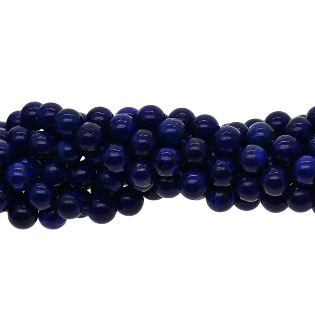 Natural Semi-precious Lapis Lazuli Gemstone Round Beads Jewelry Crafts 15"