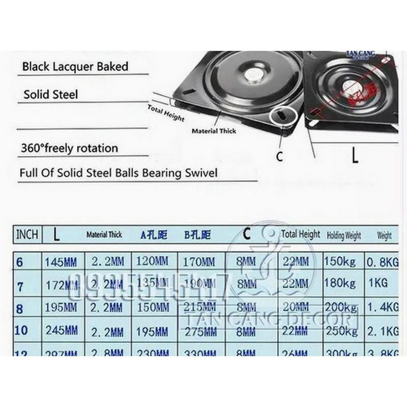 MÂM XOAY 200 x 200MM  CHO NGÀNH MỘC