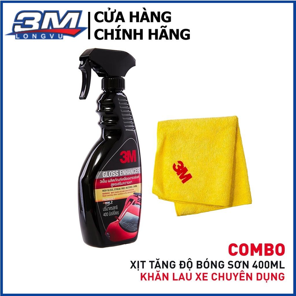 Combo Chai Xịt Tăng Độ Bóng Sơn 3M 39034 LT 400ml Và Khăn Lau Xe Chuyên Dụng 3M 32 x 36 cm - 3M Long Vu