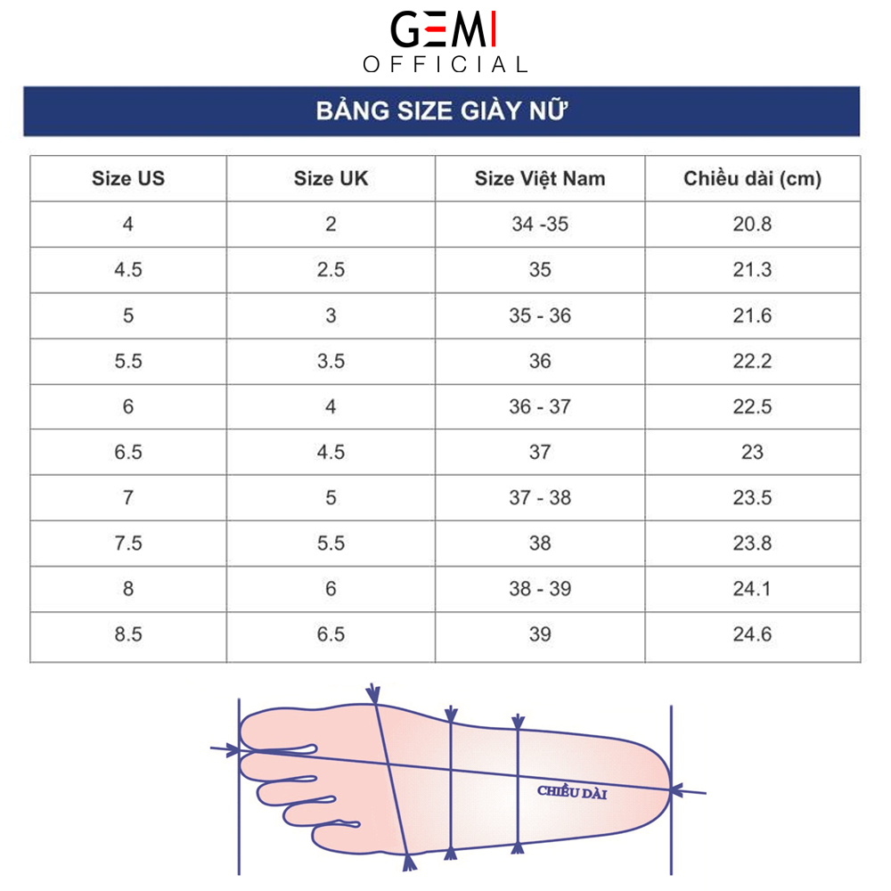 Giày thể thao nữ GEMI - giày ullzzang màu Đen- Trắng, kiểu dáng trẻ trung, thời trang  - M7285