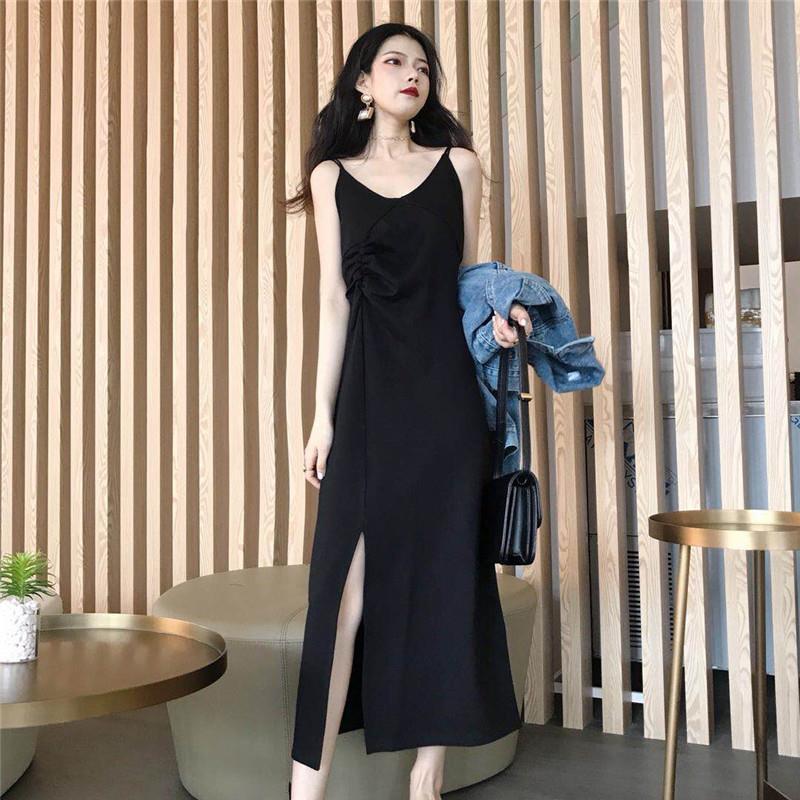 Váy Nữ, Đầm Nữ Cổ V Cách Điệu Dáng Dài Xẻ Tà Cực Xinh - Điệu Đà Sang Chảnh JD35