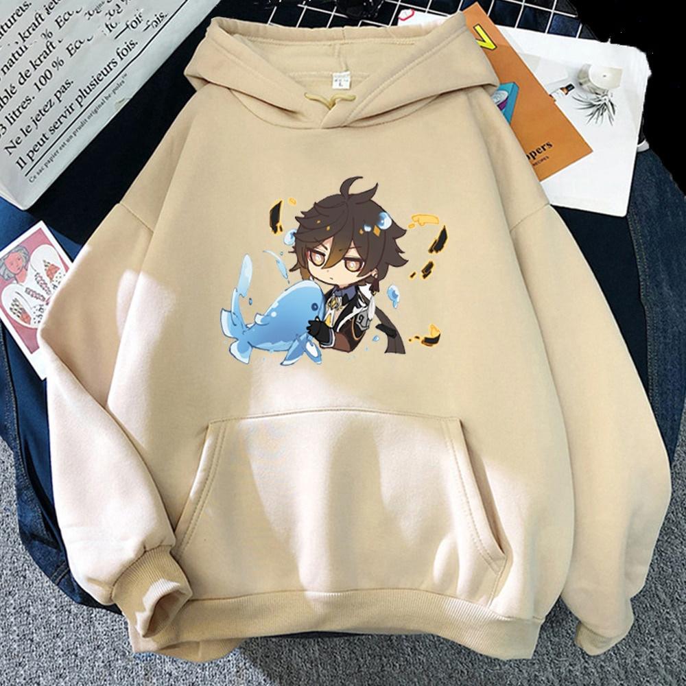 Áo Hoodie In Hình Genshin Zhong Li Kawaii 2 Màu độc đẹp giá rẻ