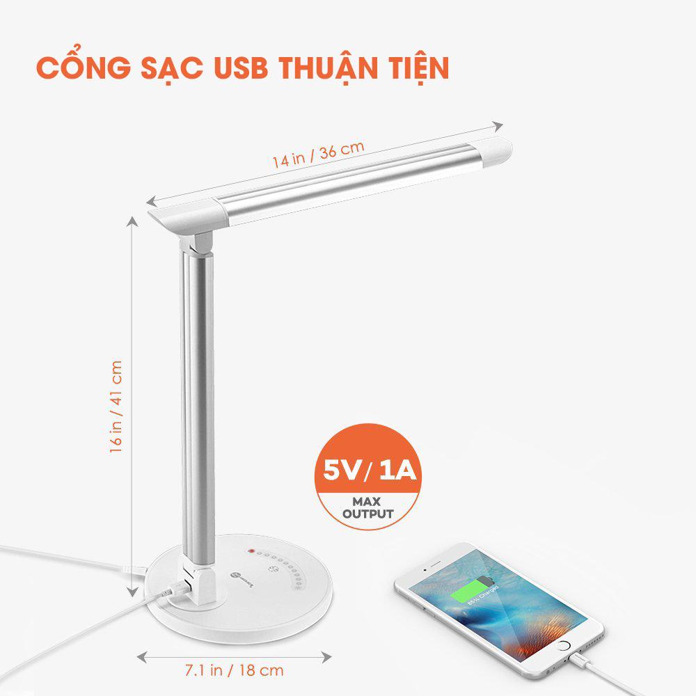 Đèn LED Chống Cận 12W TaoTronics TT-DL13- MÀU TRẮNG BẠC