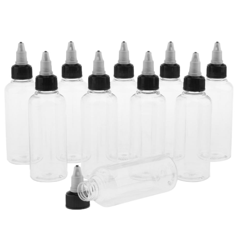 Lot 30 Pcs 100ml Plastic Liquid Ink Pigment Painting Bottles with Top Cap