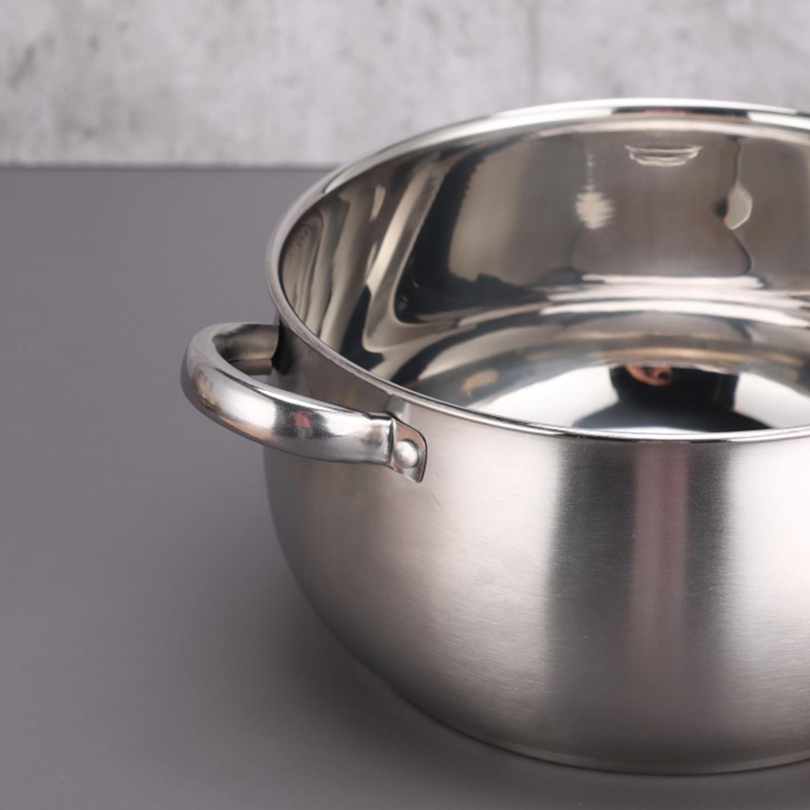 Stainless Steel Stockpot with Lid Kitchen Cooking Pot, Dual Handle, Pasta Soup Pot, Easy to Clean, Nonstick Soup Pot Small Saucepan for Cooking