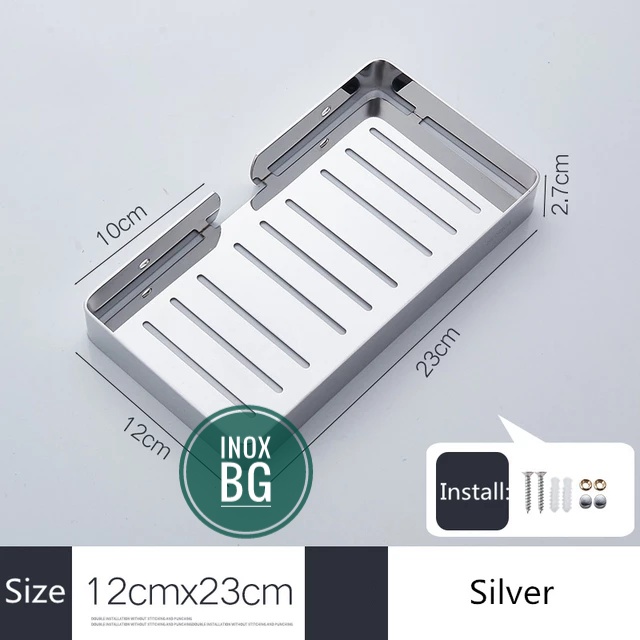 Khay đựng xà phòng, xà bông Inox 304 loại lớn 23cm