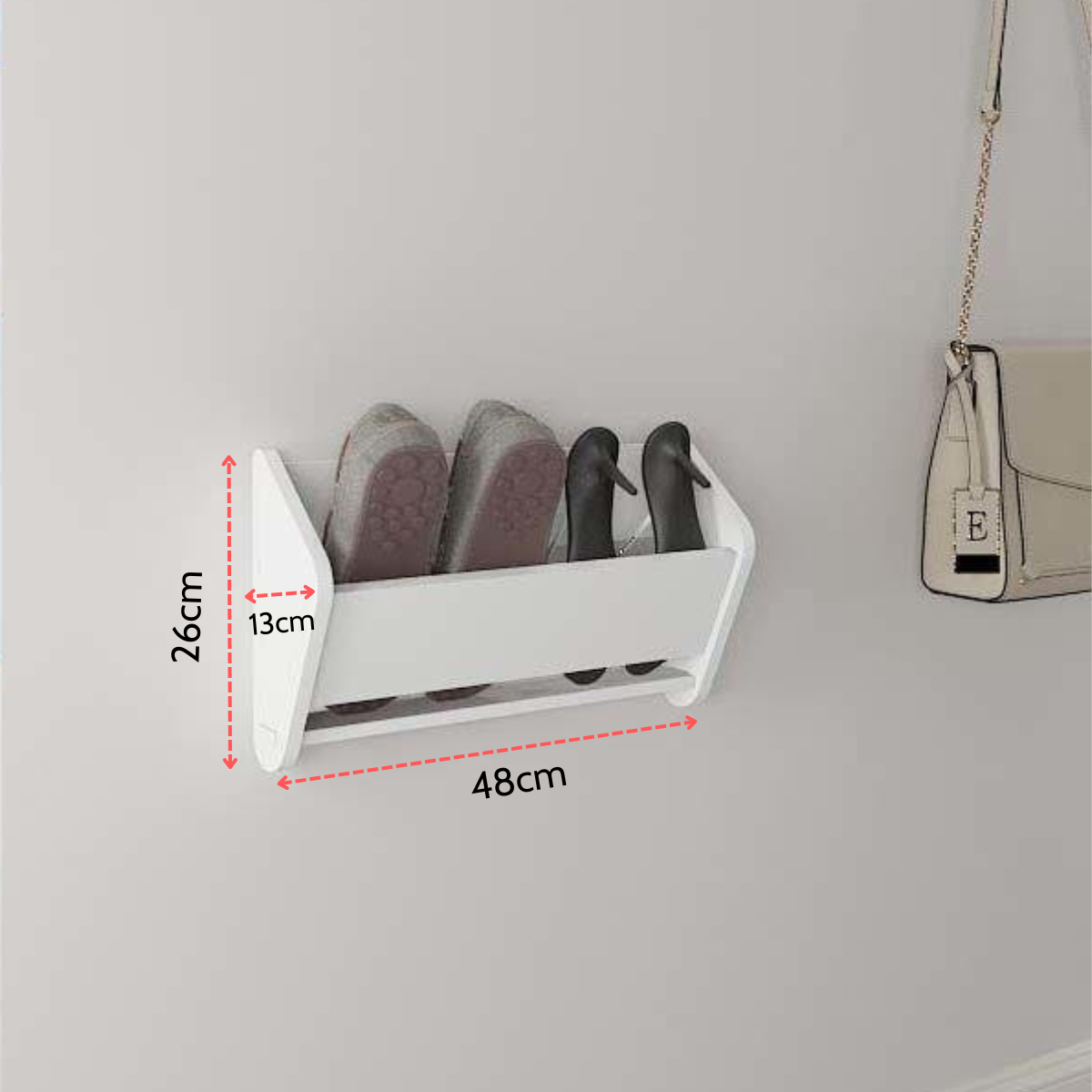 Kệ Giày Dép Treo Tường Chống Nước Không Cần Khoan Tường, Kệ Giầy Dép Gỗ Nhựa Cao Cấp Lắp Ghép Hàn Quốc_Lốc Xoáy