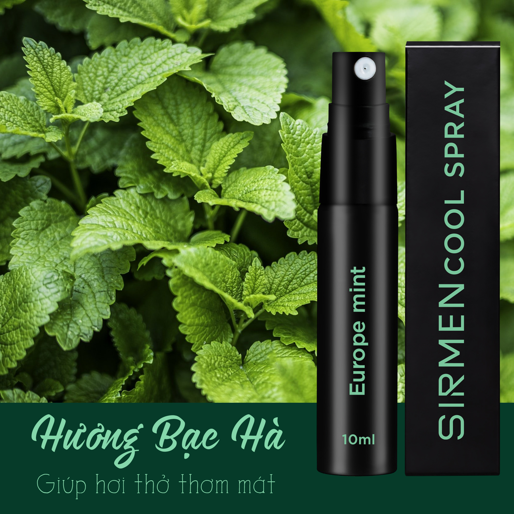 Xịt thơm miệng Mint Cool Spray & 01 chai Nước hoa nam SIRMEN Eau de Parfum Châu Âu Europe Gentlemen cao cấp chai 10ml thơm tự nhiên sang trọng
