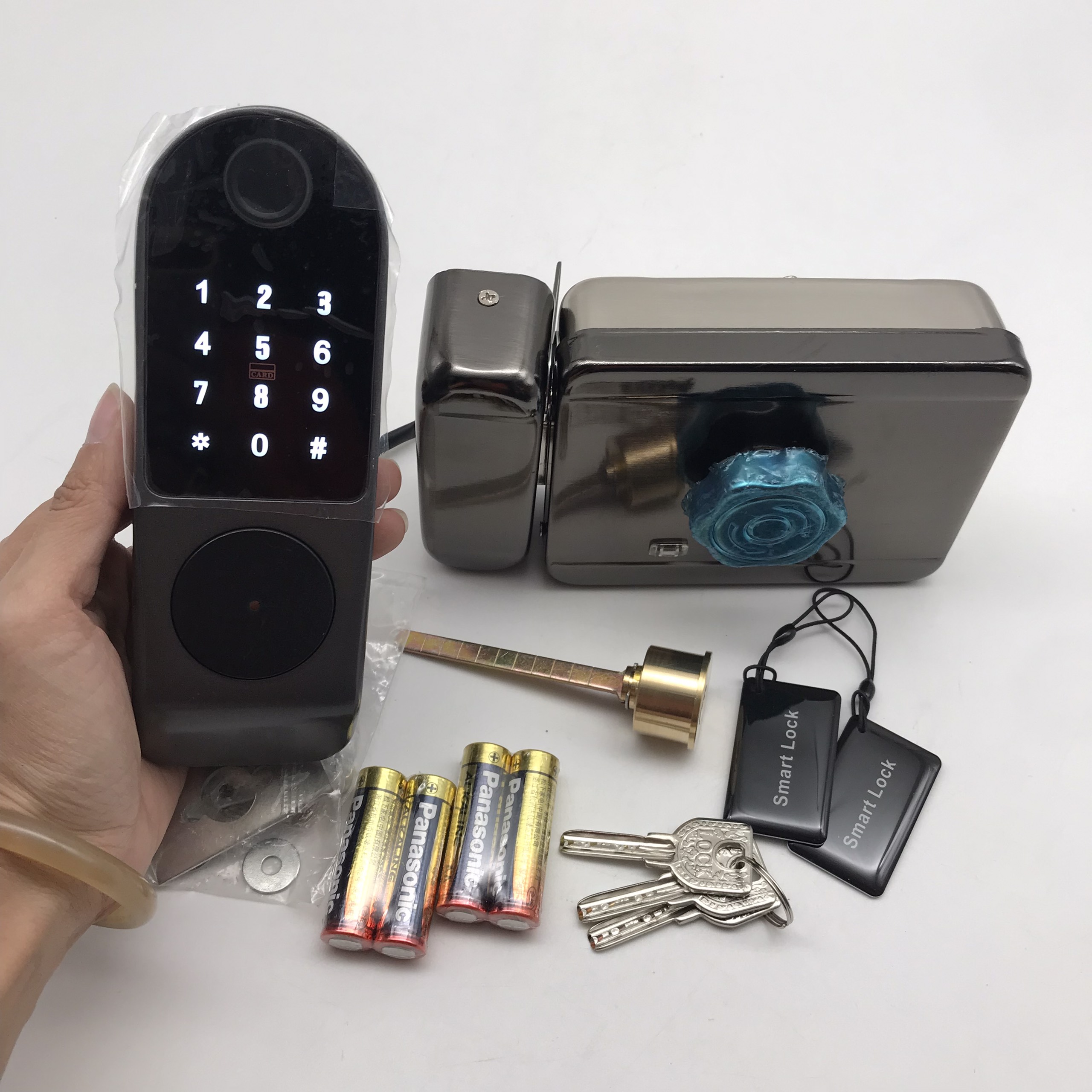 Khóa cửa vân tay APP TTLOCK, TUYA Tiếng Việt: từ xa bằng điện thoại, vân tay, mã số, thẻ từ, 2 mặt vân
