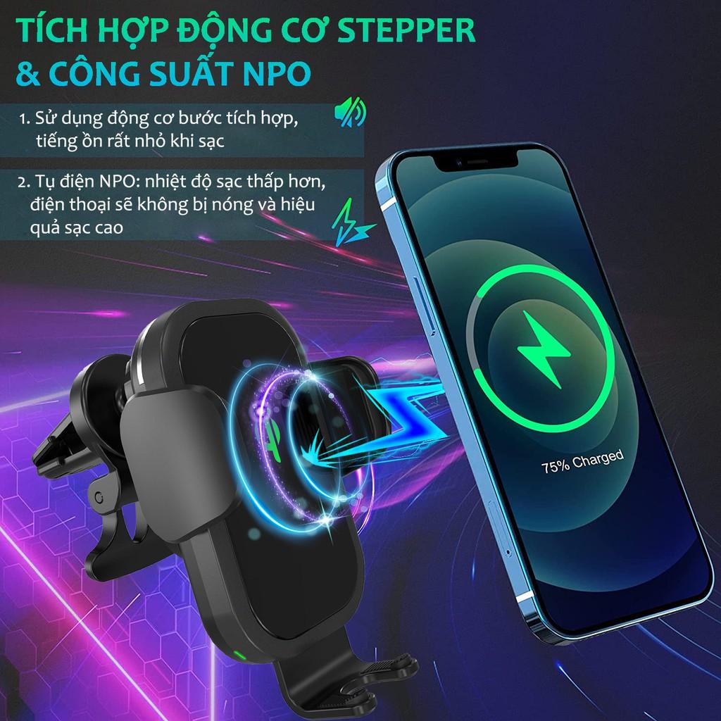Bộ sạc ô tô không dây không dây, Sạc nhanh 15W / 10W / 7,5W Qi Giá treo tự động kẹp