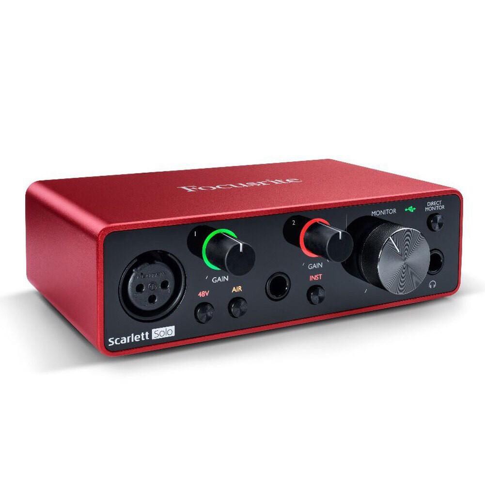 Soundcard SoloGen 3 - Focusrite Scarlett - thu âm, hát karaoke, livetream fb bán hàng, mẫu mới nhất