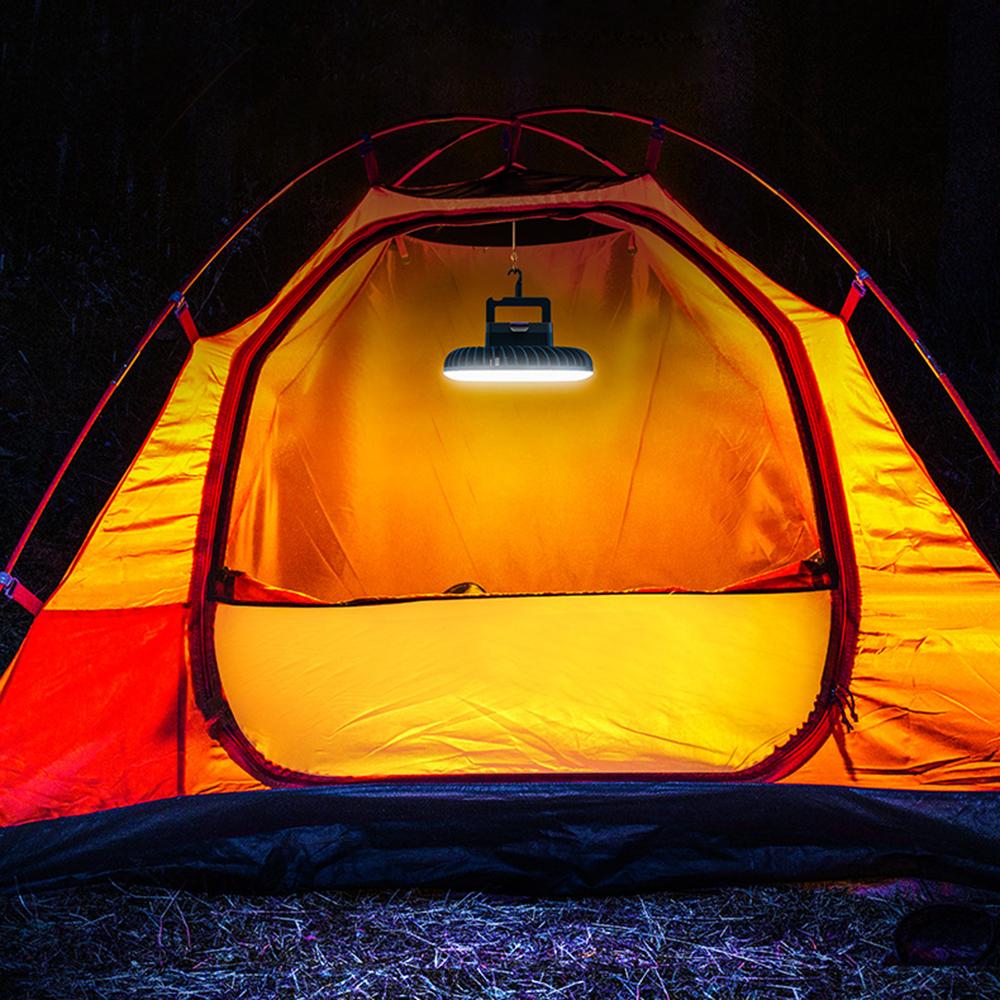 Portable Camping Fan with Foldable Tripod LED Lantern Mini Desk Fan USB 2400mAh Batteries Operated Lamp Fan with Hook