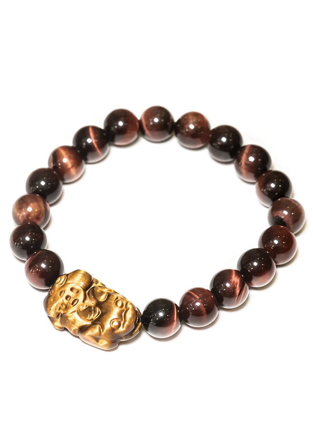 Vòng tay đá Mắt Hổ đỏ mix Tỳ hưu Mắt Hổ Vàng  -  VietGemstones
