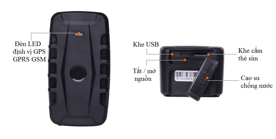 Định vị GPS chống trộm dành cho xe máy xe hơi không dây pin khủng tích hợp nam châm hàng nhập khẩu PKCB DT1066