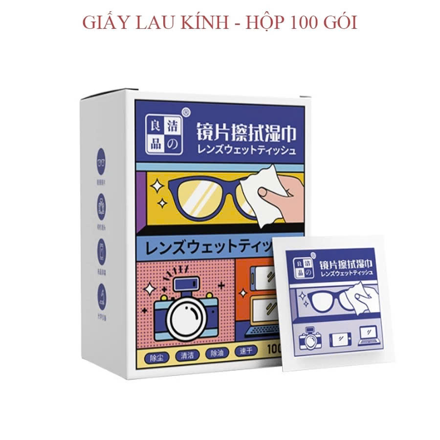 Combo 100 Khăn Lau Mắt Kính Nano- Miếng Giấy Lau Kính Chống Bám Hơi Nước, Lau Sạch Vân Tay Bụi Bẩn- Chính Hãng 