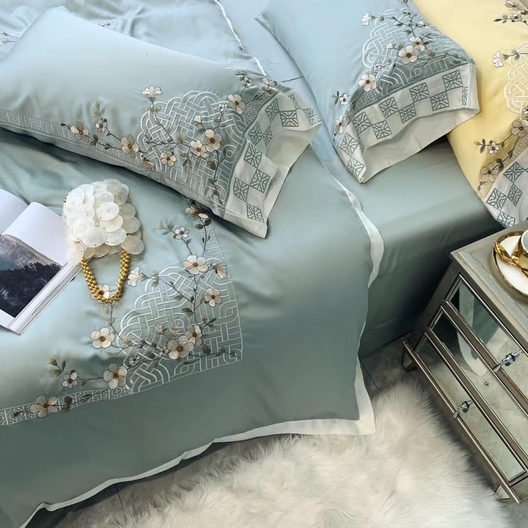Bộ Chăn Ga Gối Đệm 5 Món Chăn Phao Lụa Tencel Thái Hin Home Bedding Drap Giường Lụa