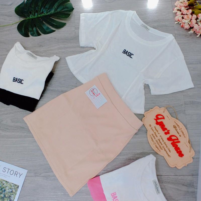 Set Áo Croptop Basic + Chân Váy Midi Siêu Hot LH52