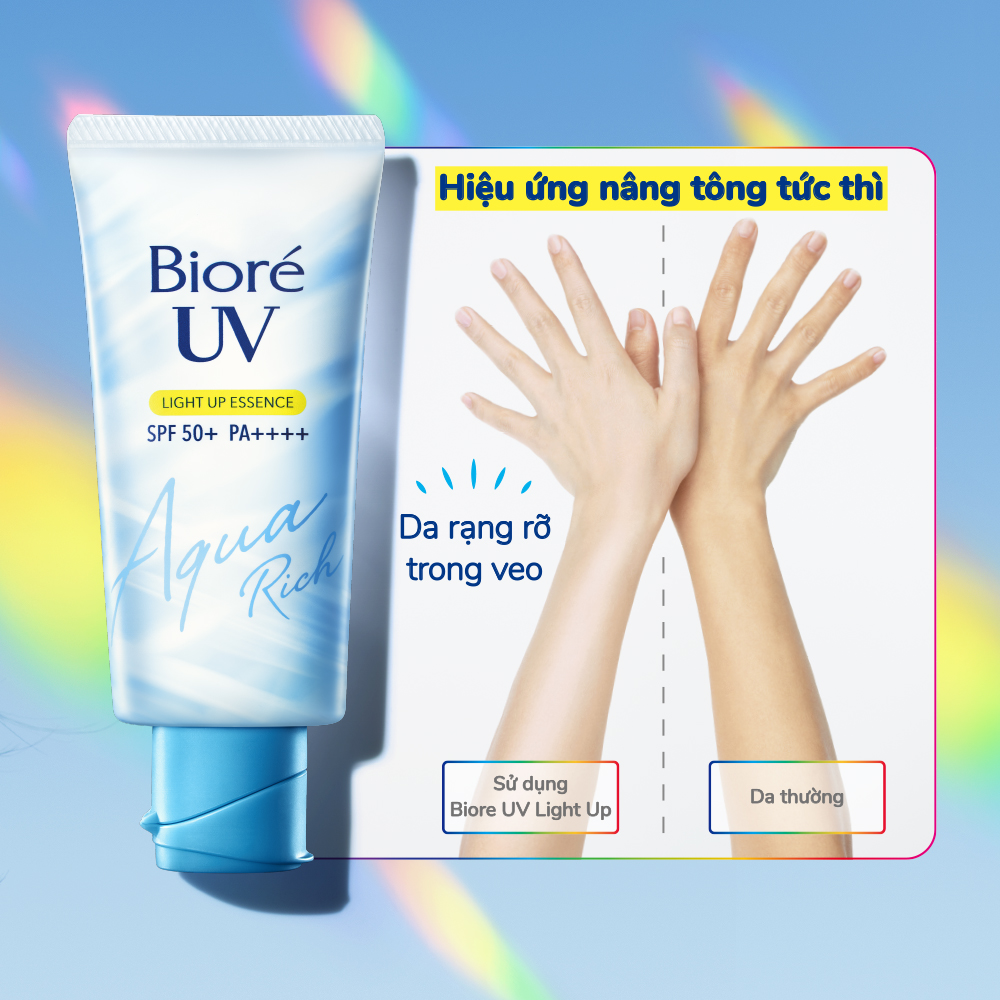 TINH CHẤT CHỐNG NẮNG SÁNG RẠNG RỠ - BIORÉ UV AQUA RICH LIGHT UP ESSENCE SPF50+ PA++++ (70G)