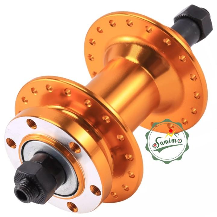 Đùm bộ MTB 32 lổ líp vặn 7 speed thắng dĩa nhôm xi màu