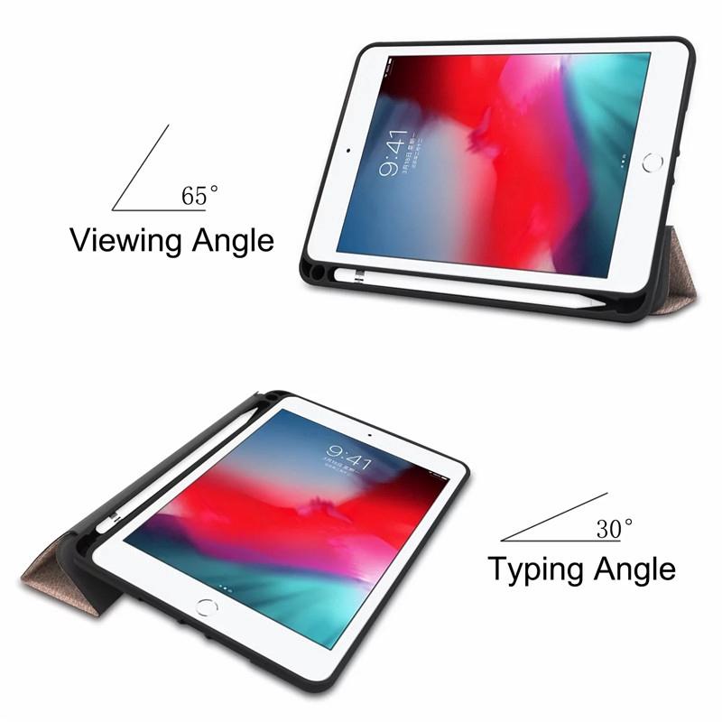 Bao da máy tính bảng nắp lật có giá đứng và ngăn đựng bút cảm ứng cho IPAD MINI 4/5