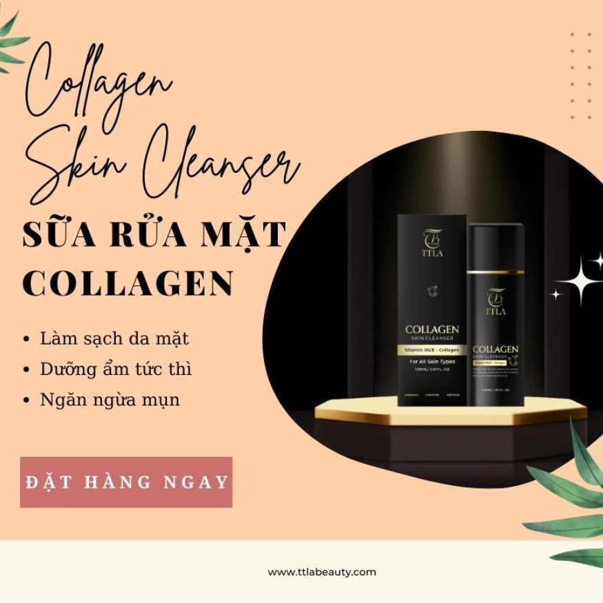 Sữa rửa mặt ngừa mụn cấp ẩm TTLA Collagen Skin Cleanser