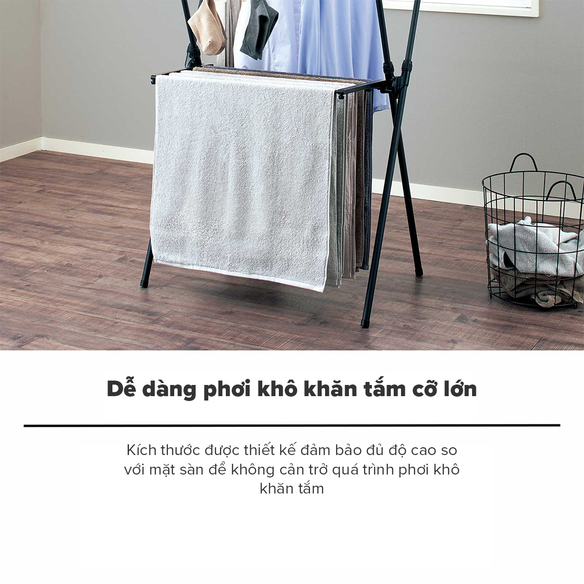 Giá Phơi Quần Áo Bằng Thép Không Gỉ PSBK-04 TENMA, Dễ Dàng Tháo Lắp, Gấp Gọn Và Điều Chỉnh