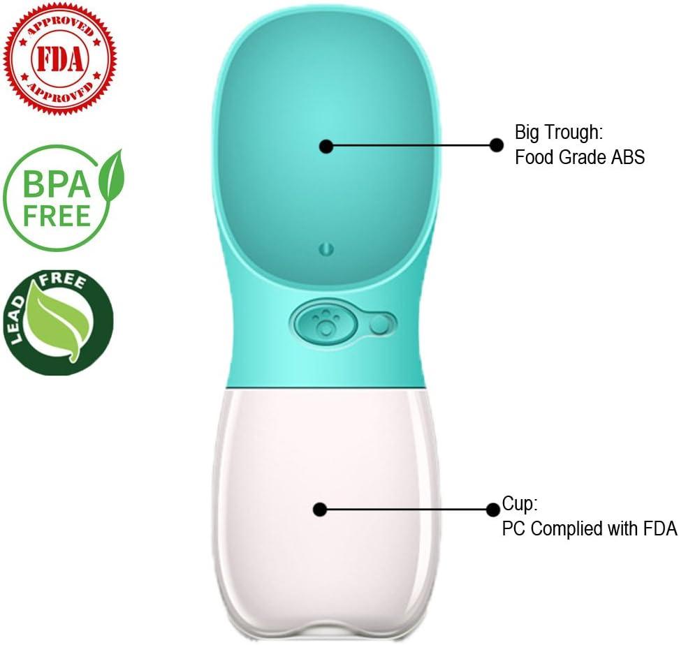 Rò rỉ bằng chứng cho bộ phân phối nước chó con di động với bộ nạp đồ uống cho vật nuôi đi bộ ngoài trời (550ml)