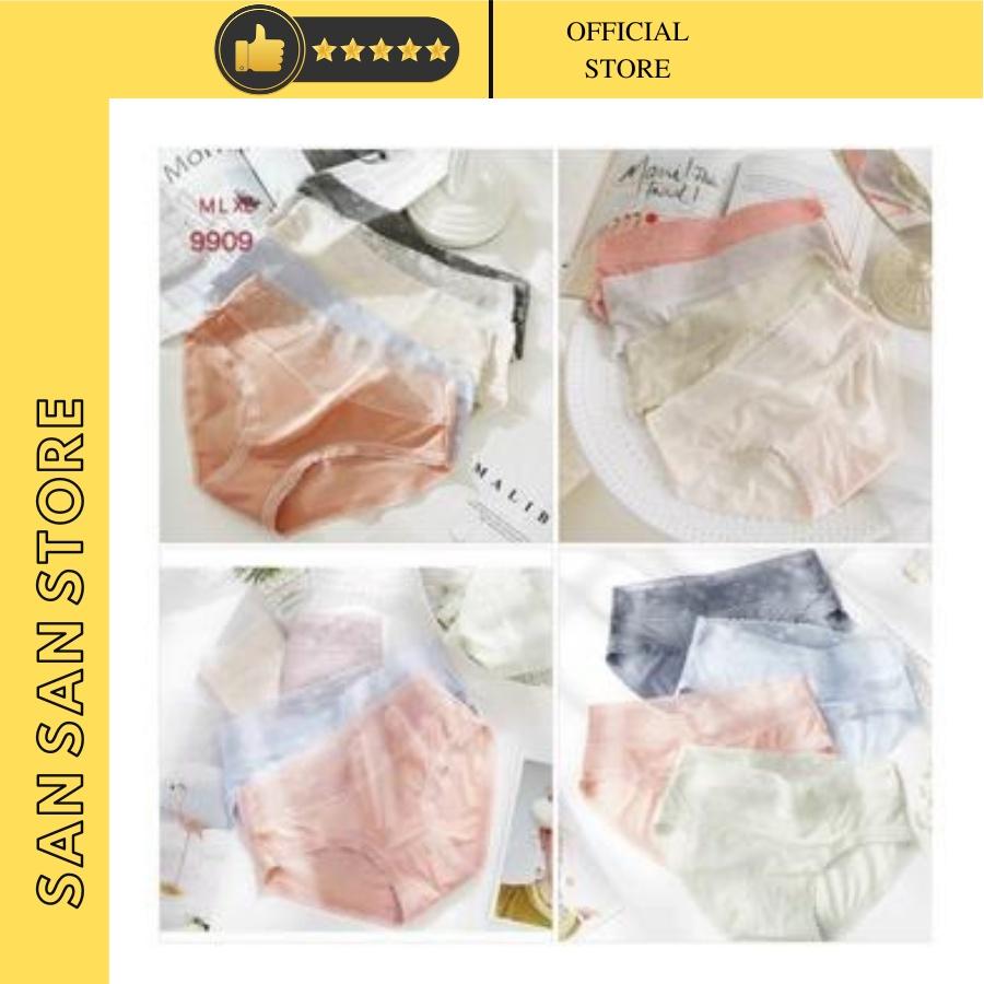 Quần Lót Nữ Lụa Băng - Quần Chip Nữ Mềm Phối Cạp Ren Tim Mềm Mại gợi cảm tôn dáng sexy