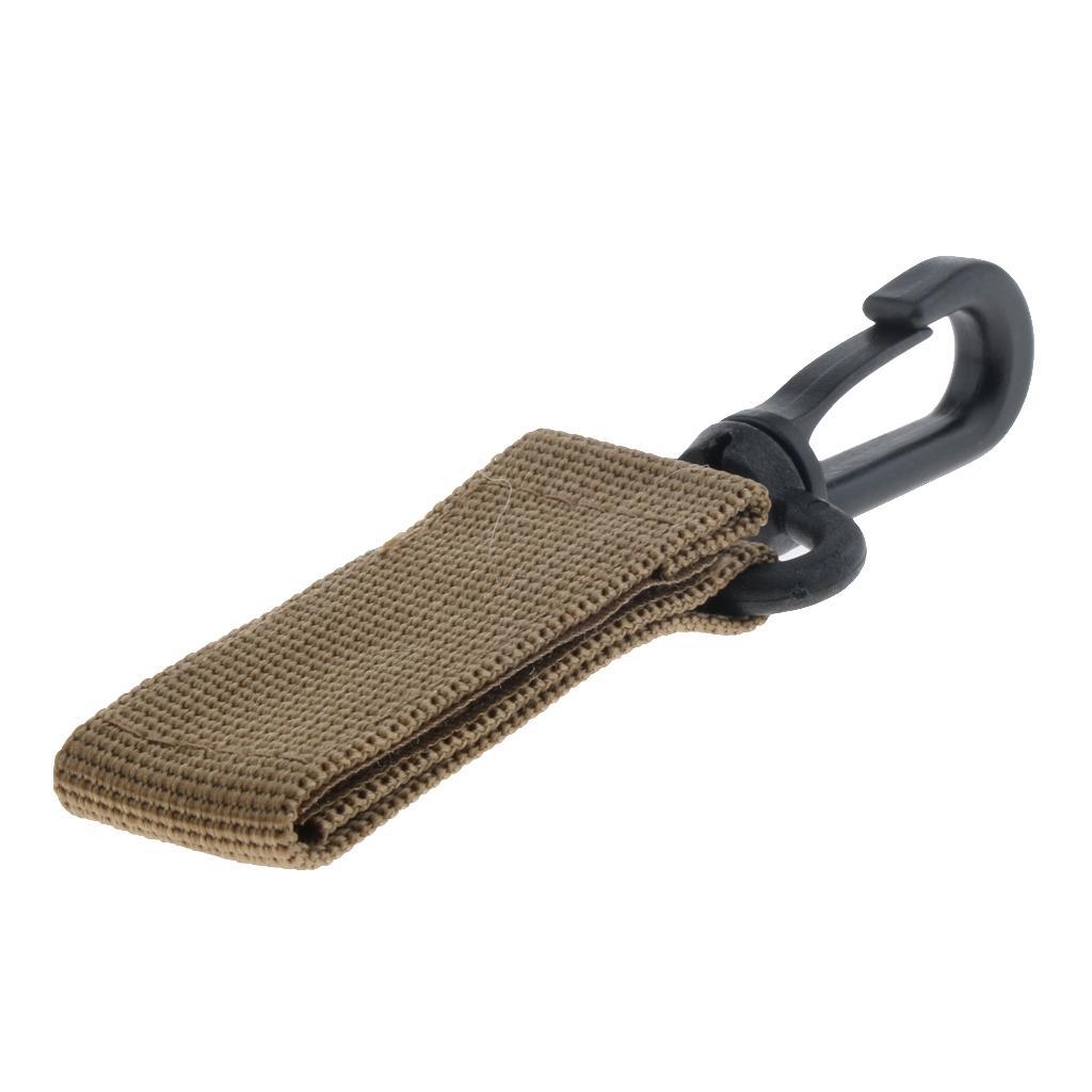 2-7pack Nylon Key Hook Webbing Molle Buckle Hanging Belt Carabiner Clip Khaki