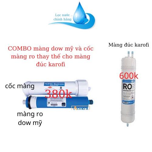 COMBO Cốc màng và màng ro dow- Thay thế cho màng ro đúc của karofi- lắp đặt thay thế dễ dàng