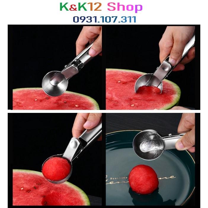 Dụng cụ múc kem, trái cây bằng inox . Muổng múc kem đa năng.