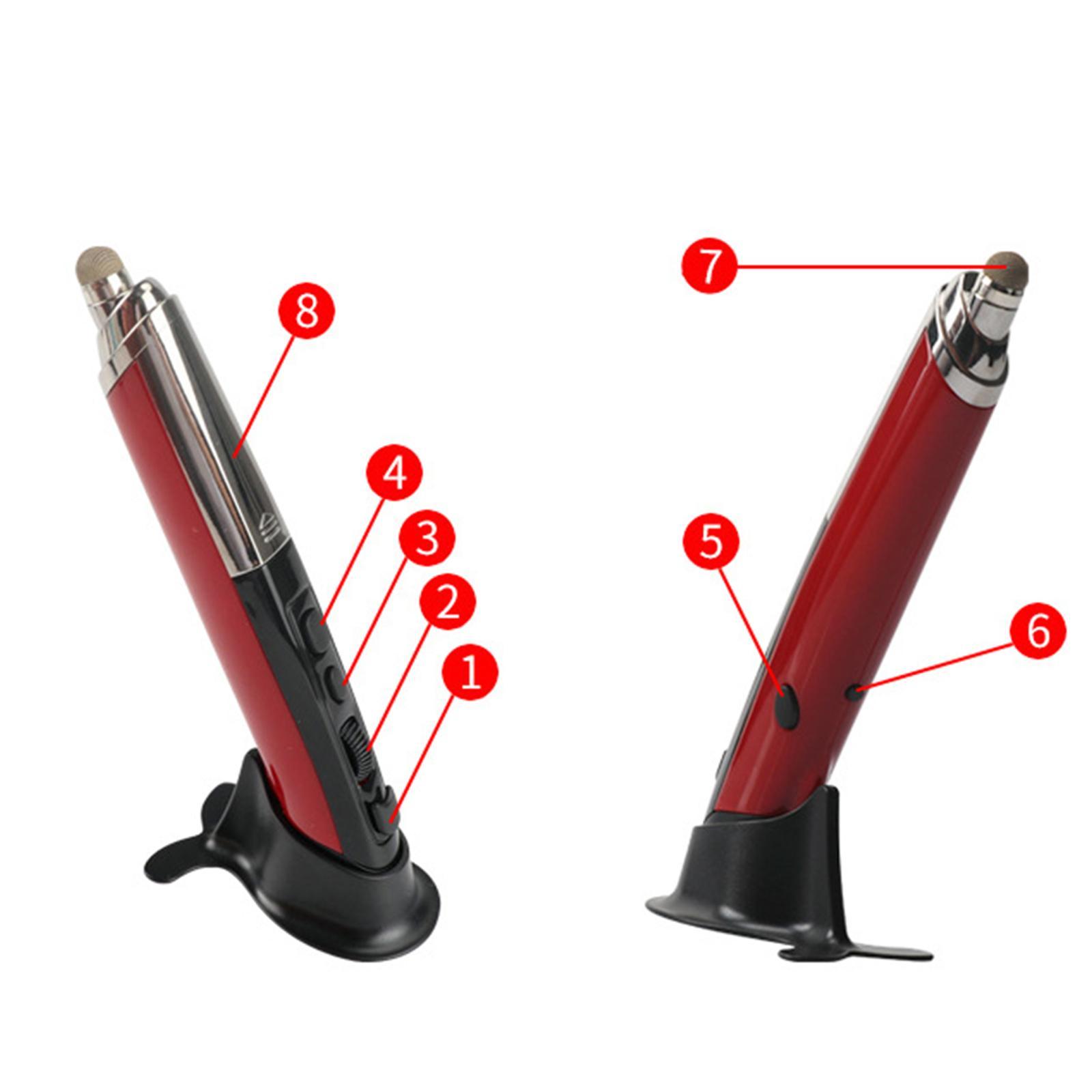 2pc 2.4G Wireless Optical USB Touch-Pen Mouse 1600DPI Mouse Pen Red