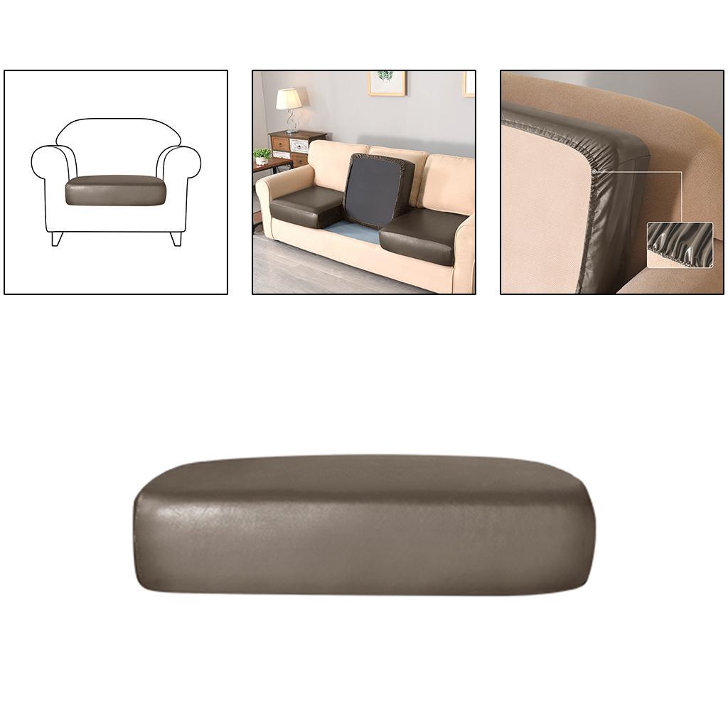 PU-Leather Stretch Sofa Seat Cushion Cover Slipcover Protector 1 Seater