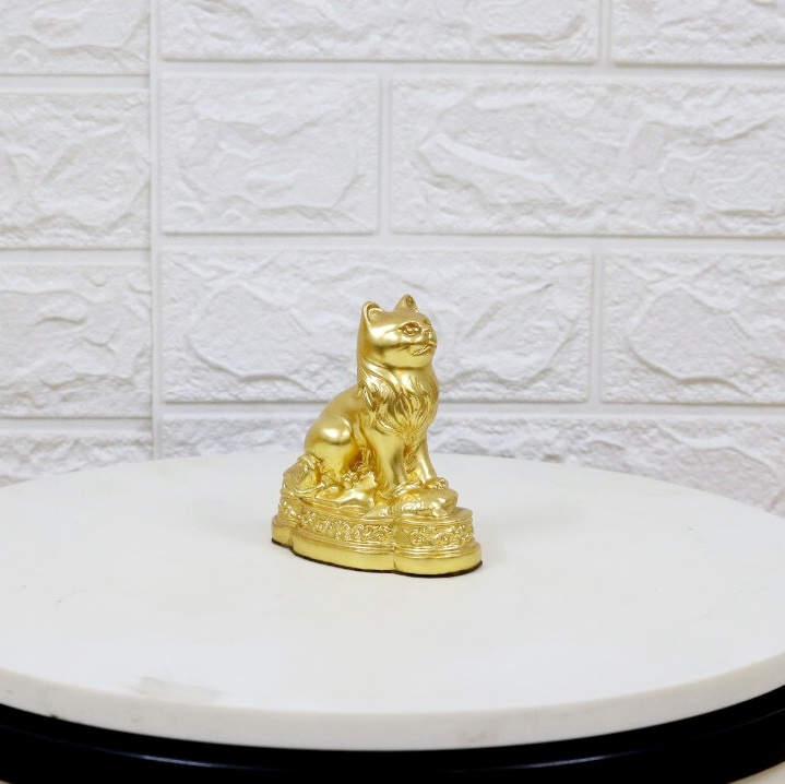 Tượng mèo bằng đồng mạ vàng 24K