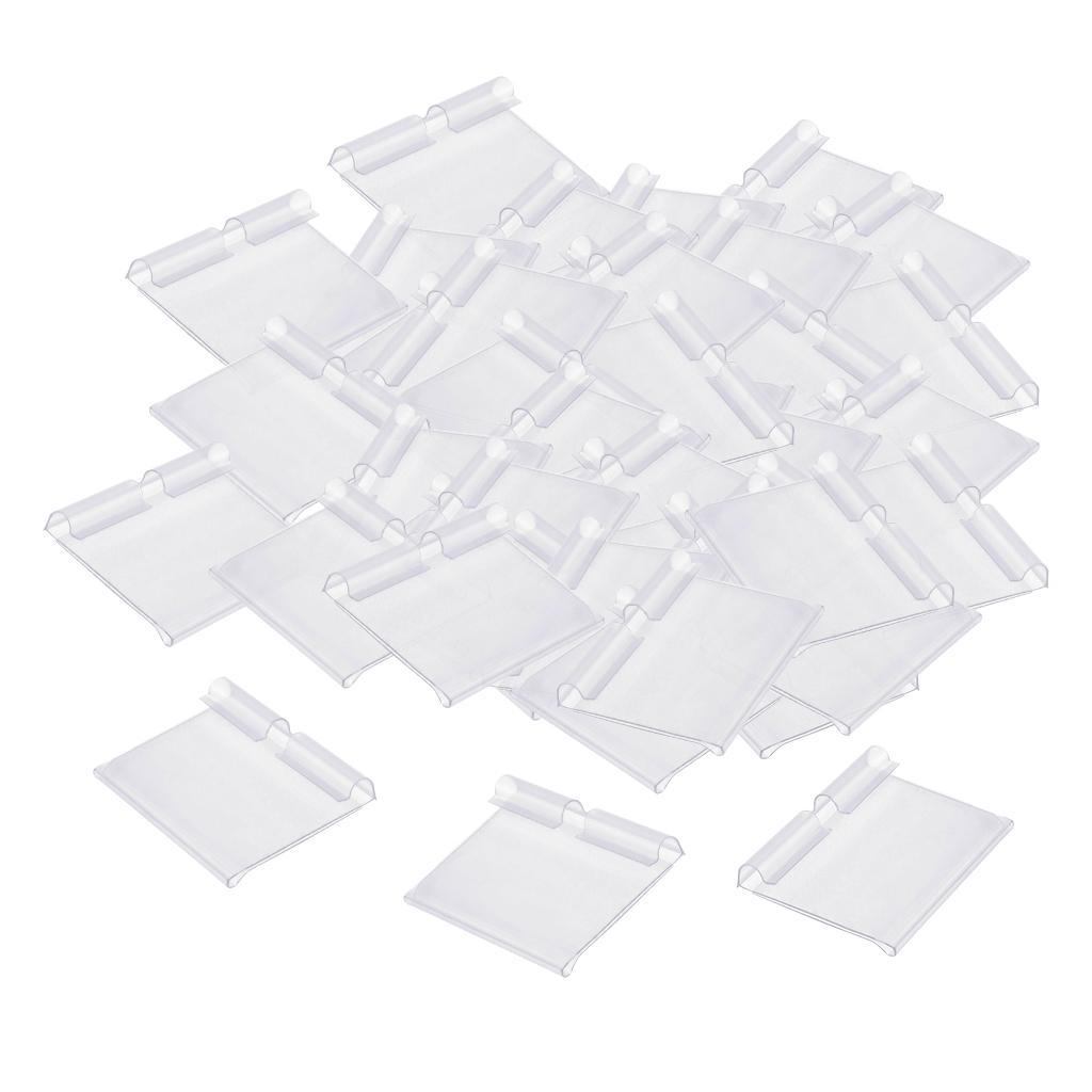 3x Pack of 50 Transparent Plastic Merchandise Shelf Price Tag Label Holder for Shops Warehouse Reusable