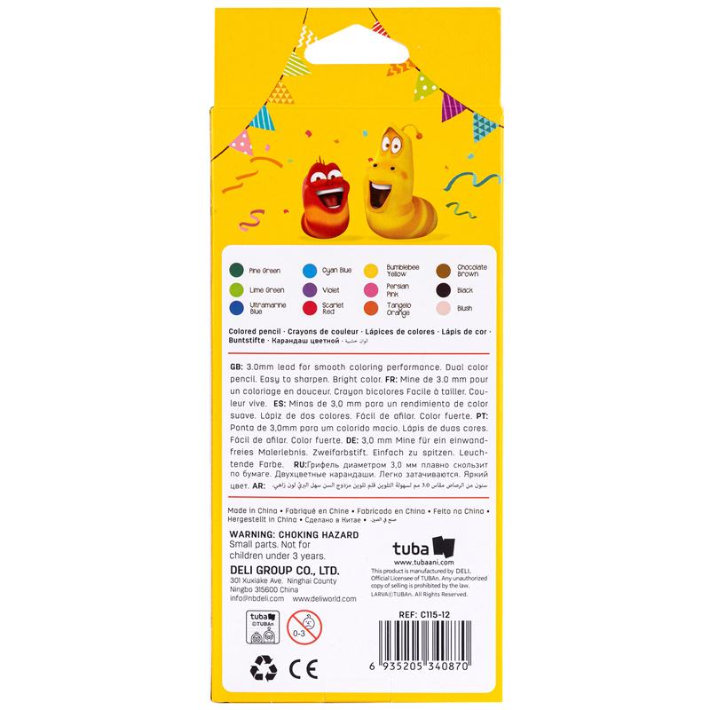 Hộp 12 Bút Chì Màu Larva - Deli EC115-12