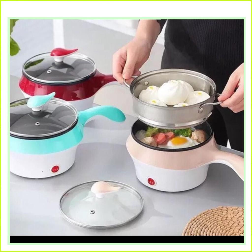 NỒI LẨU- CA NẤU MÌ 2 TẦNG MINI ĐA NĂNG, CHIÊN, HẤP, LẨU, RÁN SIÊU TIỆN LỢI