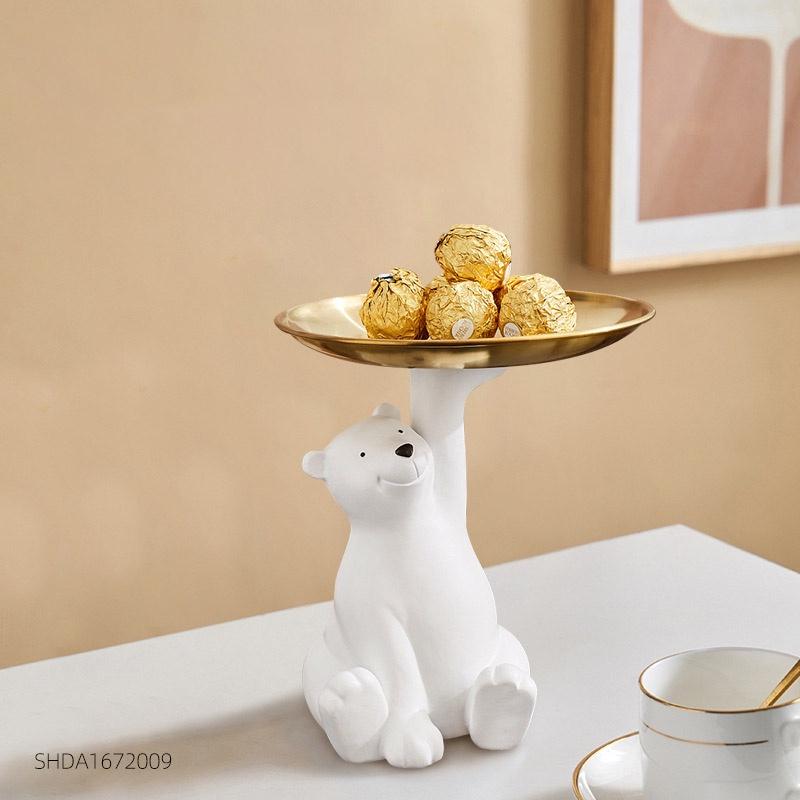 Tượng Gấu – Thỏ Trắng, tượng trang trí, thú trưng bày, quà tặng decor