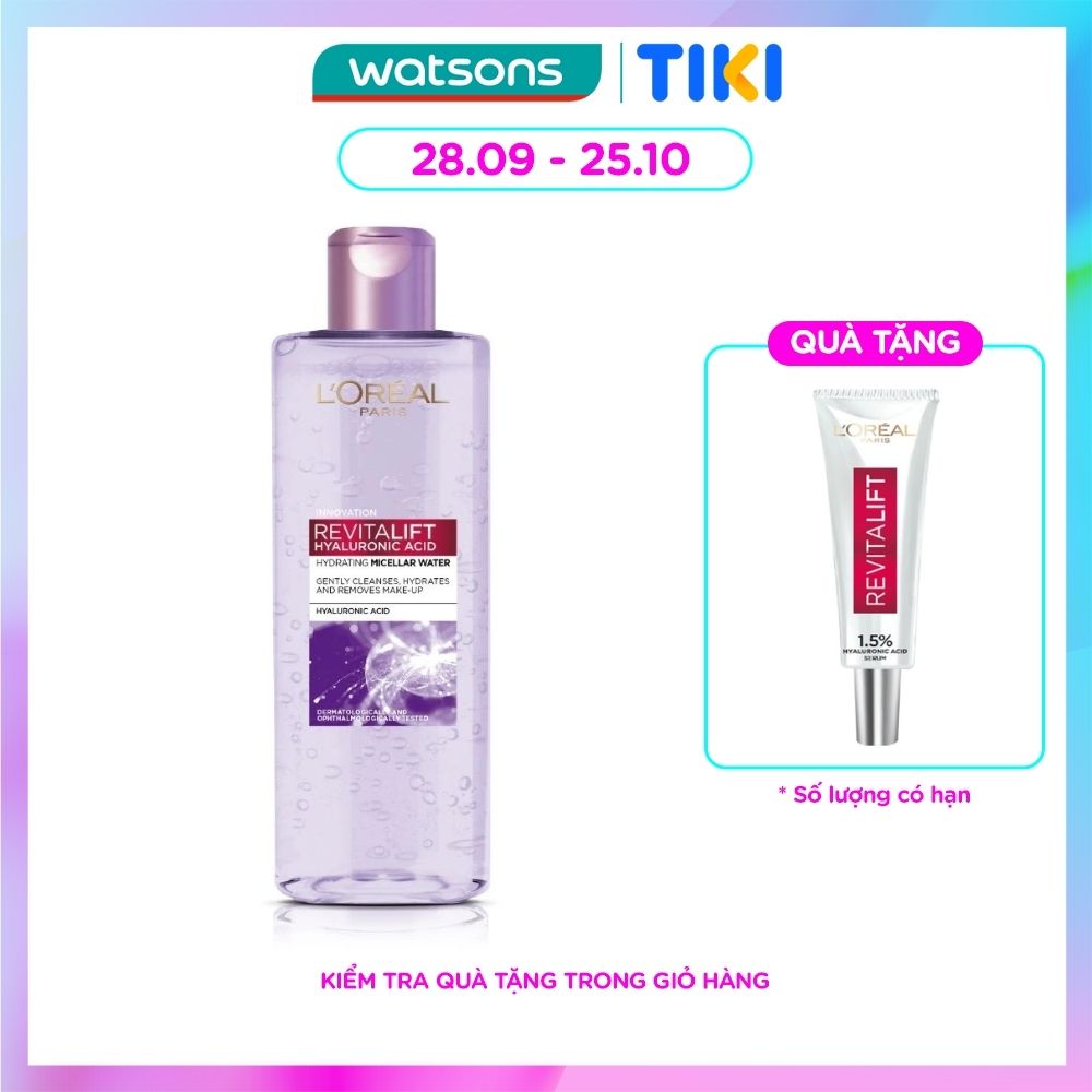 Nước Tẩy Trang L'Oreal Paris Giúp Căng Mịn Da Revitalift Hyaluronic Acid Micellar Water 400ml