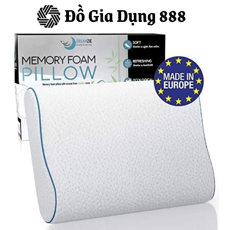 Gối Ngủ Dreamzie Hỗ Trợ Giảm Đau Cổ Vai Gáy, Dreamzie Pillow, 60x40 Chống Thoái Hóa Đốt Sống Cổ, Chuẩn EU, Nhập Đức