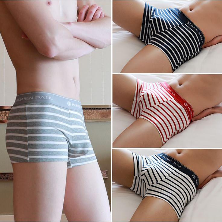 Sịp đùi - quần boxer cotton thoáng khí kẻ ngang K244