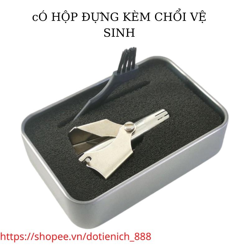 Dụng cụ cắt tỉa lông mũi bằng tay chất liệu thép không gỉ, kéo cắt lông mũi không đau có hộp đựng và cọ vệ sinh