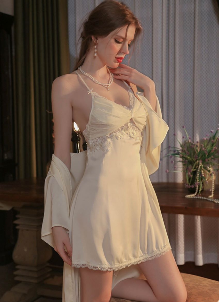 Váy Ngủ Ren Hai Dây (Kèm Áo Choàng) - B.Lingerie