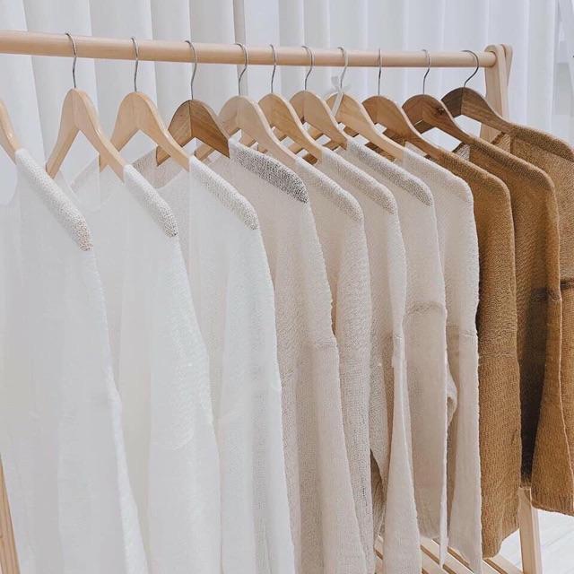 Cardigan len mỏng nhẹ dáng ngắn